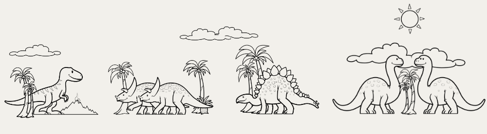 Dinosaur Coloring Book - Cute Dinosaurs! Free Pages!